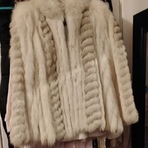 Cream Faux Fur Women's Coat